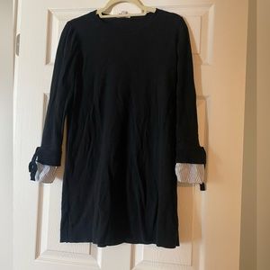 Loft Black Long Sleeve Layered Sweater Dress